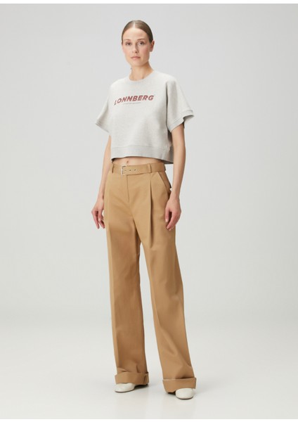 Gri Baskılı Crop T-Shirt fiyatları