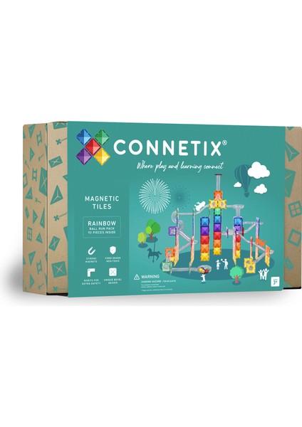 Rainbow Ball Run Manyetik Bloklar 92 Parça Yapı Oyuncağı