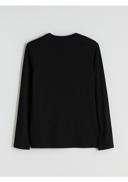 Yeni Sezon Bisiklet Yaka Uzun Kollu Beşiktaş Baskılı Erkek Pijama Üst fiyatları