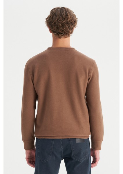 Pamuklu Regular Fit Normal Kesim Bisiklet Yaka Selanik Örgü Sweatshirt indirimleri