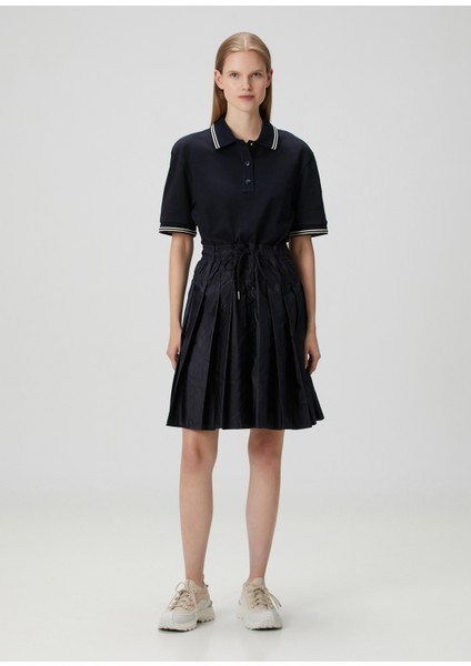 Lacivert Midi Polo Elbise