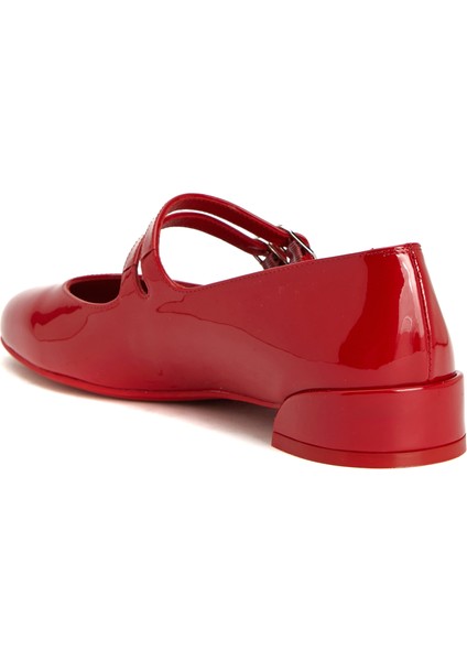 Sweet Jane Kırmızı Deri Babet modelleri