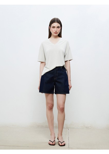 Yeni Sezon V Yaka Modal Karışımlı Kadın Tişört fiyatları