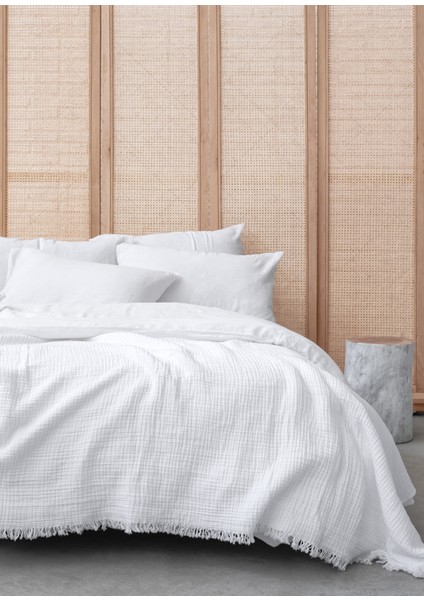 Cocoon Beyaz 4 Katlı Müslin Yatak Örtüsü Pike 200X220 cm fiyatları
