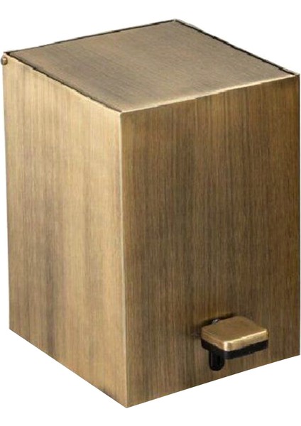 Bronz Antik Kare Pedallı Banyo Çöp Kovası 3 Lt