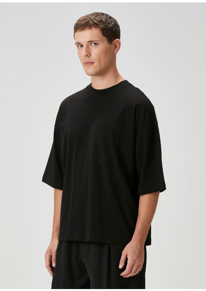 Siyah Triko Garnili Cepli T-Shirt modelleri