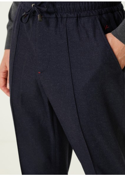 Lacivert Beli Kordonlu Yün Pantolon fırsatları