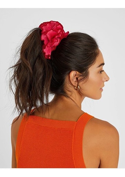 Büyük Boy Fırfırlı Katlı Saç Lastiği modelleri