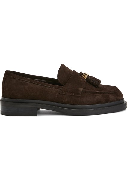 Kahverengi Kadın Süet Loafer