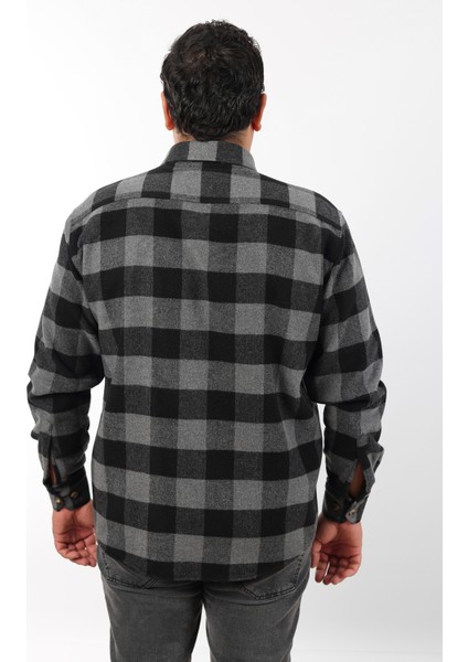 Büyük Beden Siyah-Antrasit Ekose Polar Oduncu Erkek Gömlek (BTL-7116-TSS) fiyatları