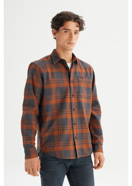 %100 Pamuk Regular Fit Normal Kesim Klasik Yaka Cepli Ekose Gömlek modelleri