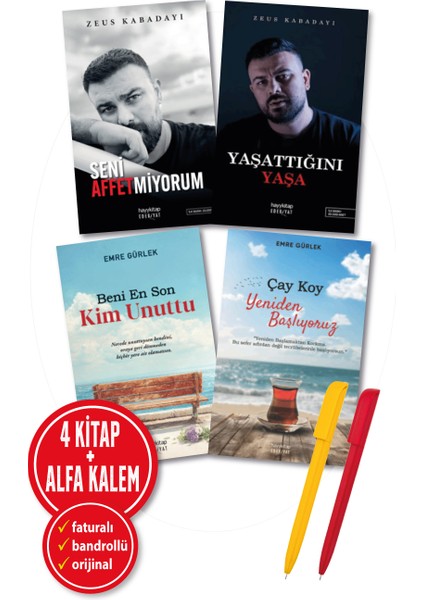 Alfa Kalem+ Zeus Kabadayı Emre Gürlek 4 Kitap (Seni Affetmiyorum+Beni En Son Kim Unuttu)-Yeni Hayy