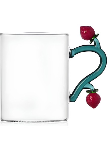 Fruits Flowers Çilek Figürlü Cam Kupa