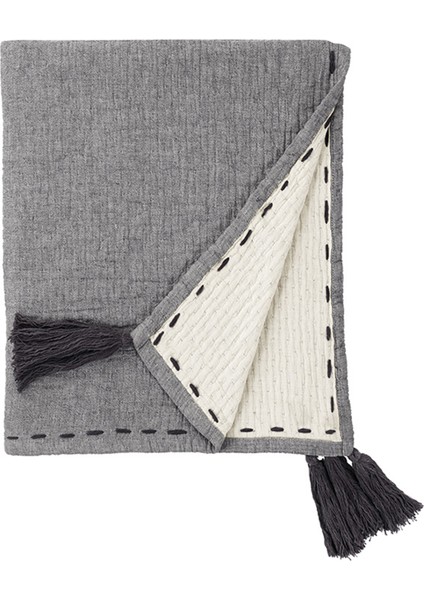 Valen Antrasit Keten Tek Kişilik Yatak Örtüsü 180 x 240 cm