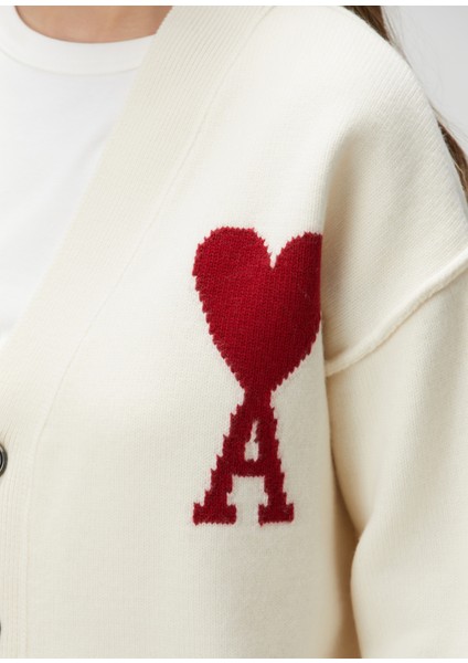 Ekru Logolu Yün Hırka indirimleri