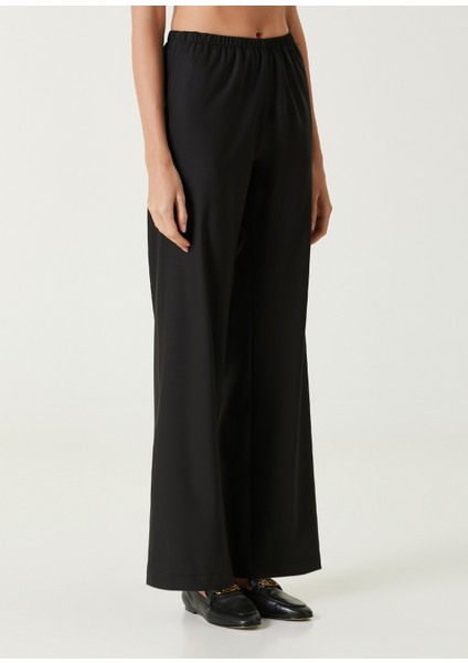 Siyah Yün Karışımlı Pantolon modelleri