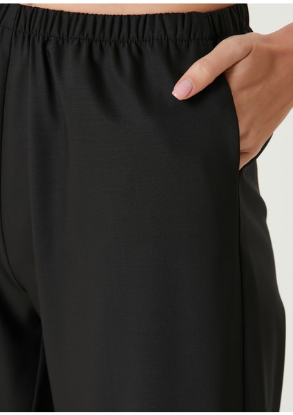 Siyah Yün Karışımlı Pantolon fırsatları