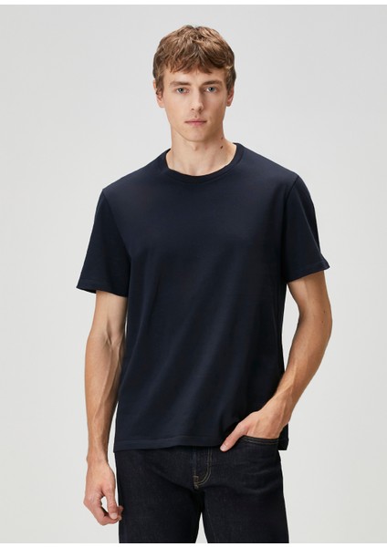 Lacivert Logo Detaylı T-Shirt