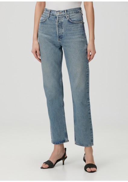 90's Pinch Waist Mavi Organik Pamuk Jean Pantolon modelleri