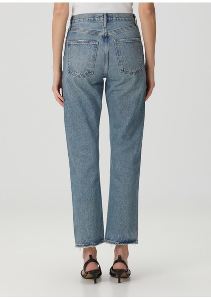 90's Pinch Waist Mavi Organik Pamuk Jean Pantolon fırsatları