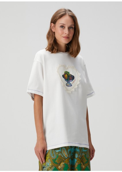 Krem Organik Pamuk T-Shirt