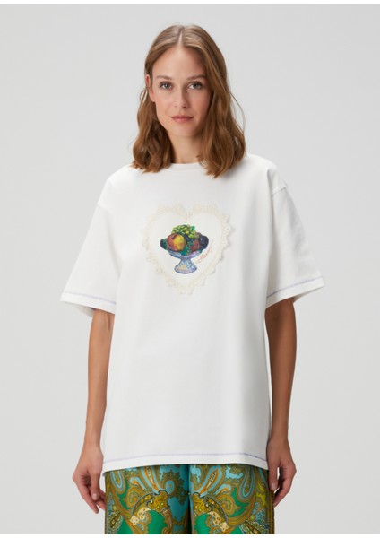 Krem Organik Pamuk T-Shirt modelleri