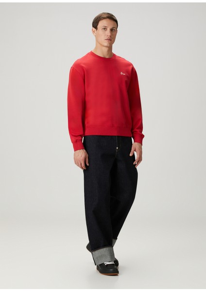 Kırmızı Çiçek Baskılı Sweatshirt fiyatları