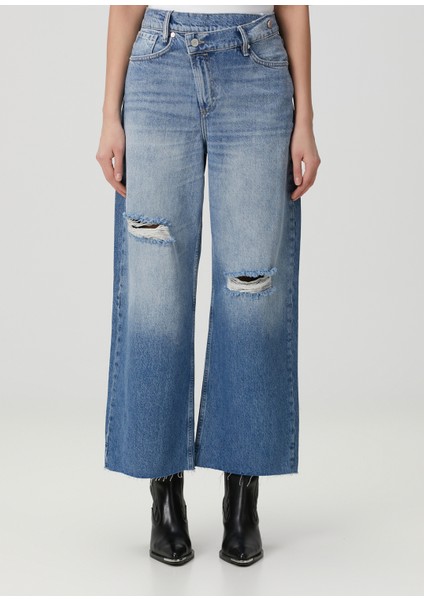 Aki Açık Mavi Wide Leg Jean Pantolon fiyatları