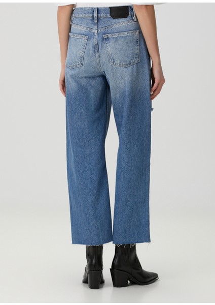 Aki Açık Mavi Wide Leg Jean Pantolon fırsatları