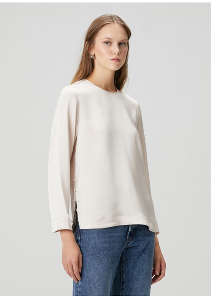 Leanne Kırık Beyaz Bluz