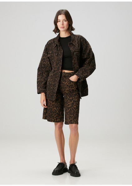 Louie Leopar Desenli Şort