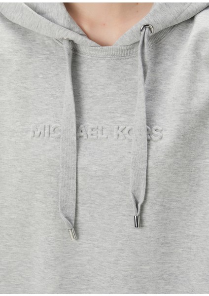 Gri Kapüşonlu Mini Sweatshirt Elbise indirimleri