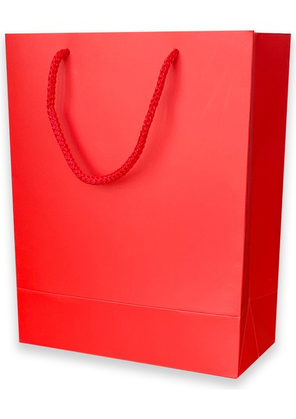 10 Adet Kırmızı Karton İpli Çanta (20.5X25.5X10)