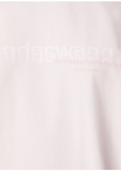 Oversized Pembe Logo Baskılı T-Shirt indirimleri
