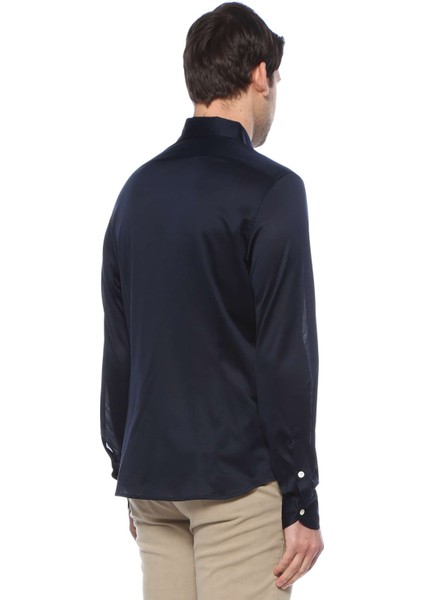 Lacivert Modern Yaka Gömlek modelleri