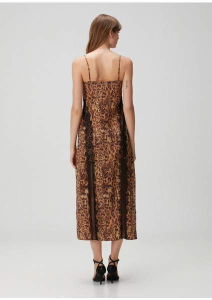 Melia Leopar Desenli Midi Elbise fırsatları