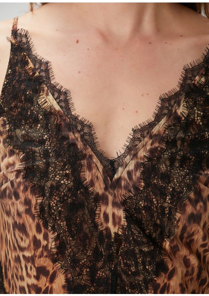 Melia Leopar Desenli Midi Elbise indirimleri