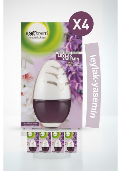 4 Adet Leylak Yasemin Ortam Kokusu 100ML