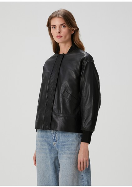 Sofi Siyah Deri Bomber Ceket modelleri