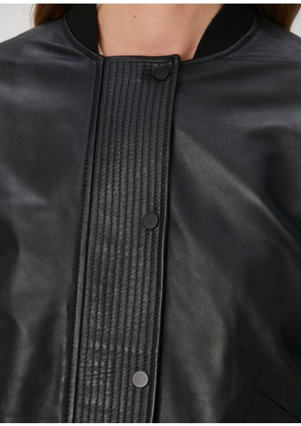 Sofi Siyah Deri Bomber Ceket indirimleri