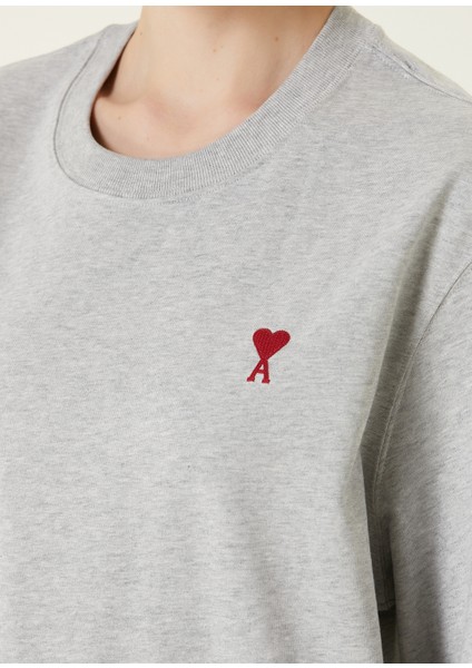Gri Logo Nakışlı T-Shirt fırsatları