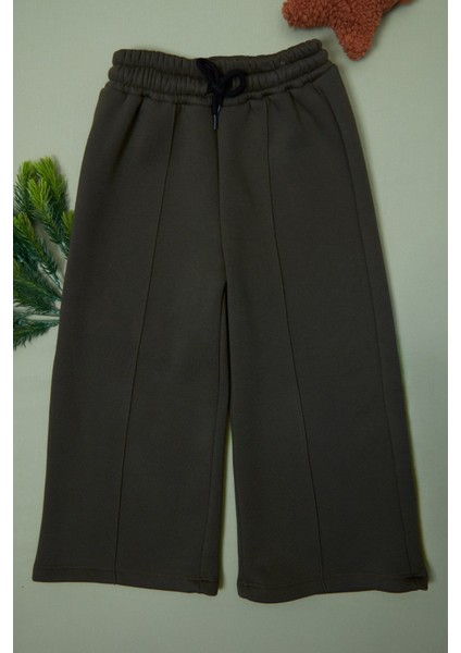 3 Iplik Çima Dikişli Kız Çocuk Palazzo Eşofman Altı