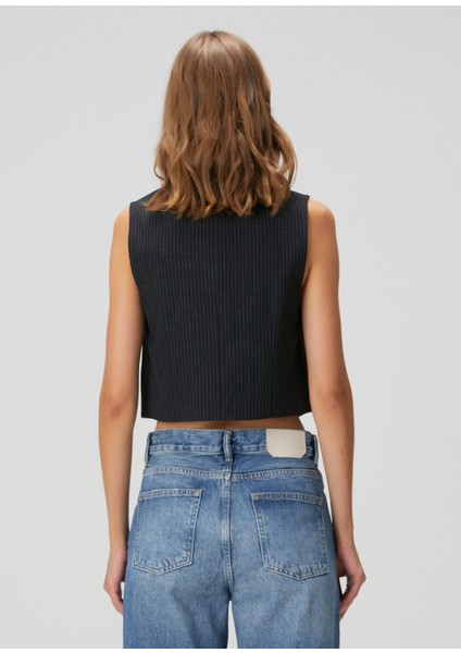 Aleida Siyah Çizgili Yelek fırsatları