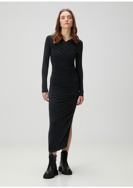 Hanako Siyah Midi Elbise