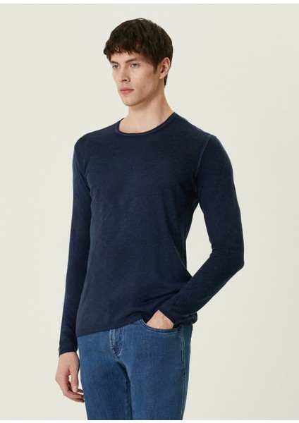 Pete Lacivert Uzun Kollu Ipek T-Shirt modelleri