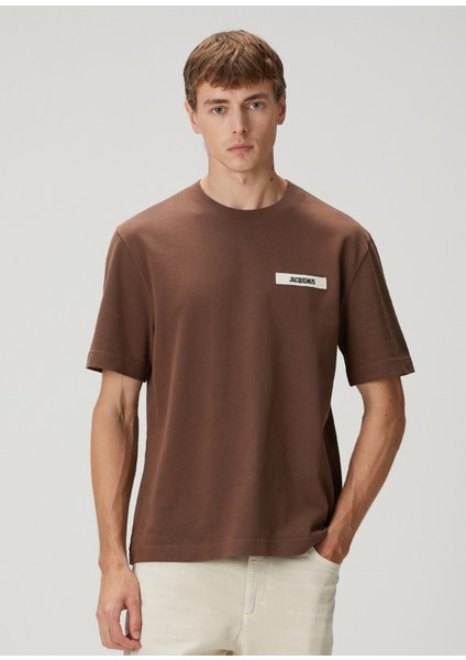 Gros Grain Kahverengi Logo Patchli T-Shirt