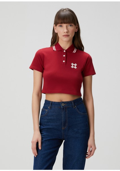 Ma Quad Bordo Crop Polo T-Shirt