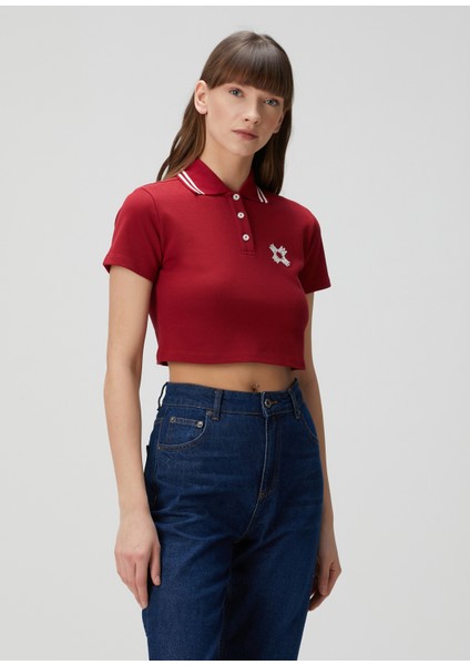 Ma Quad Bordo Crop Polo T-Shirt modelleri