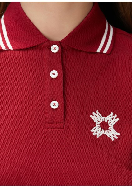 Ma Quad Bordo Crop Polo T-Shirt indirimleri