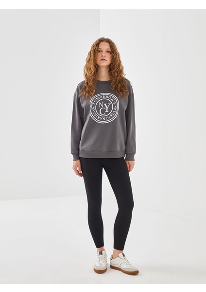 Yeni Sezon Beli Lastikli Dokulu Kadın Tayt